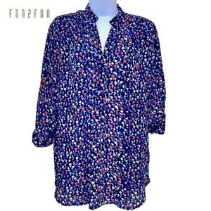 Stitch Fix Fun2Fun Mackenzie Henley Blouse, NWT